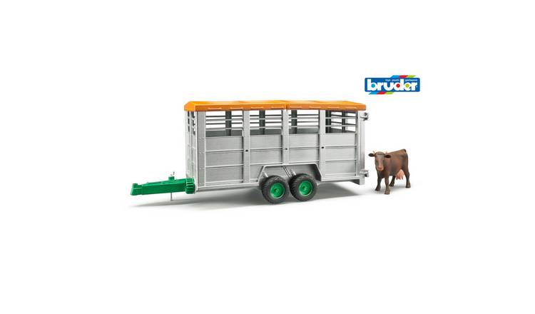 Bruder 1:16 Livestock Trailer with Cow - Age 3+