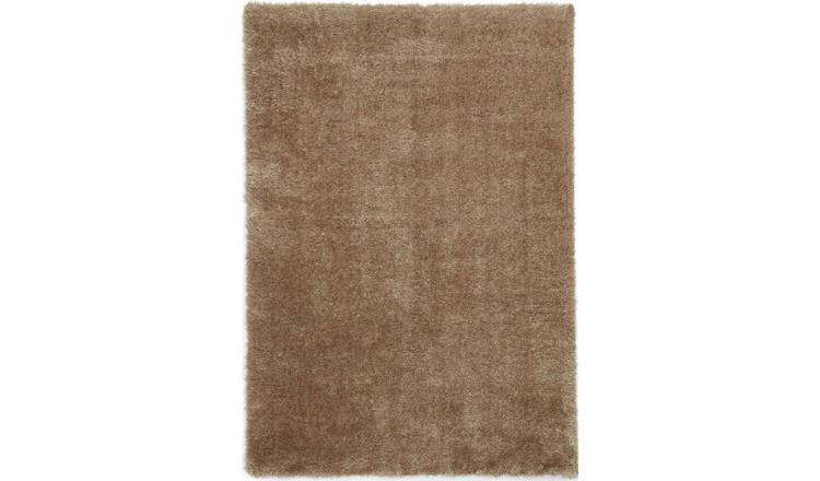 Mega Flooring Beige Shaggy Plain Rug - 60 x 120cm