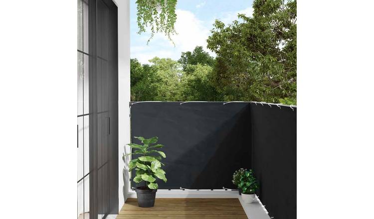 Walplus Polyester Oxford Balcony Screen - Anthracite - 120 x 500 cm