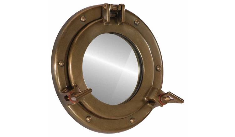 Walplus Aluminium Porthole Mirror - Brown - 23 cm