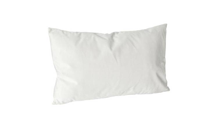 Nicola Spring Rectangle Velvet Cushion - 60cm x 40cm - Cream