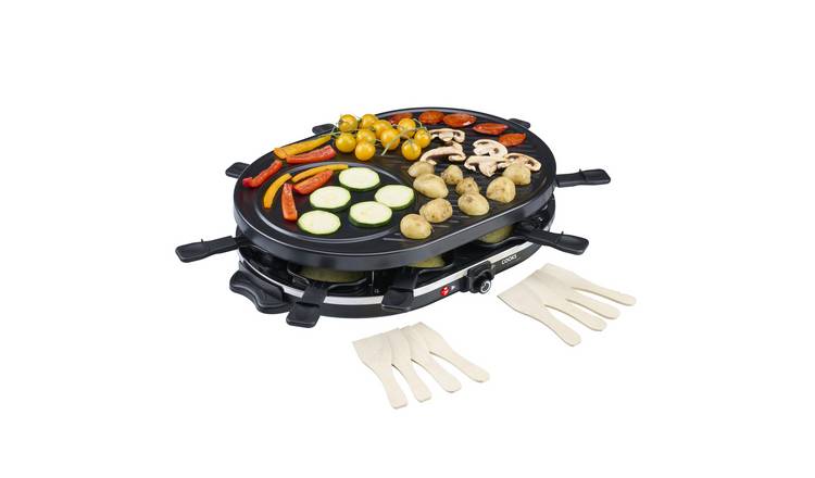 Cooks Professional Electric Raclette Grill with Non Stick Metal Plate - 8 Person
