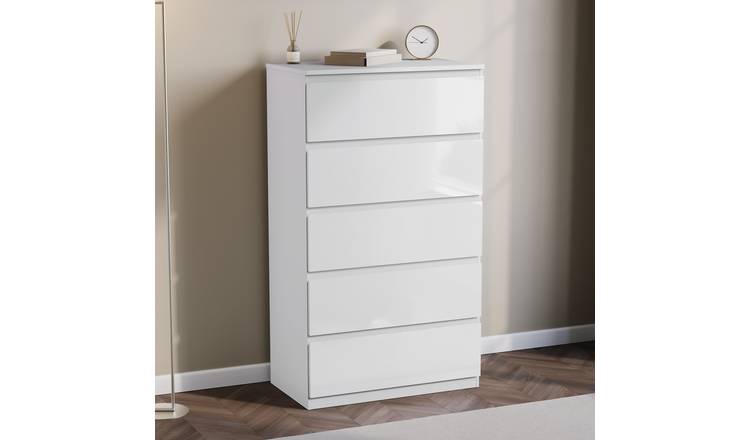 Vida Designs Glinton 5 Drawer Chest  - White