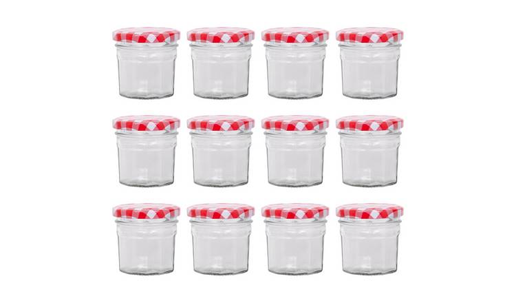 Argon Tableware Glass Jam Jars with Lids - Pack of 12