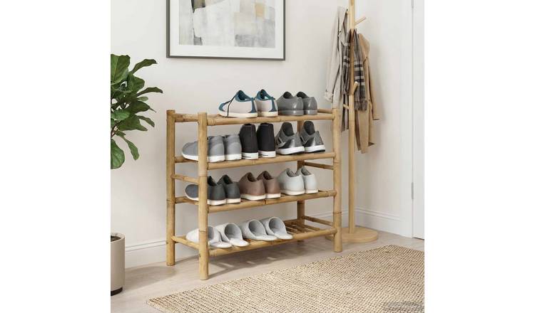 Walplus Bamboo Shoe Rack - Natural - 68 x 28 x 63 cm