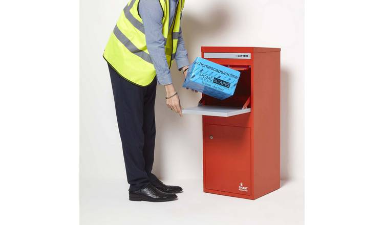 Smart Parcel Box Galvanised Steel Large Secure Delivery Box - Red