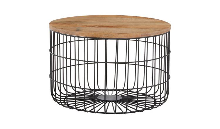 Orsina Pali Wooden Top Side Table – Natural & Black