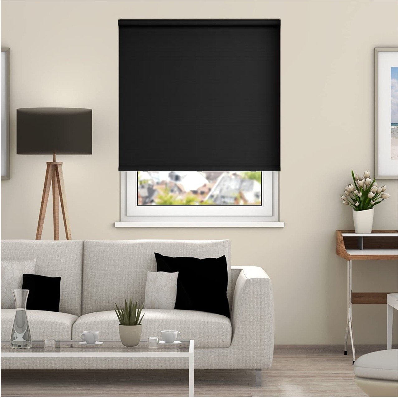 New Edge Blinds Black Thermal Blackout Roller Blind - 90cm x 165cm - Image 3