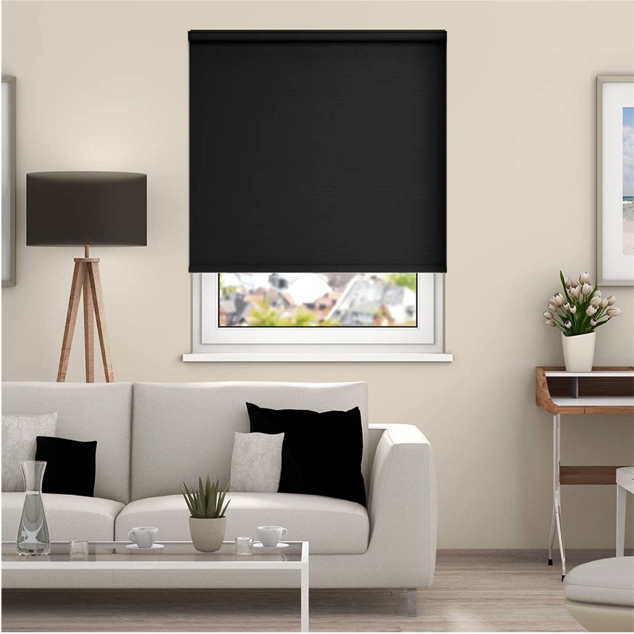 New Edge Blinds Black Thermal Blackout Roller Blind - 90cm x 165cm - Image 3