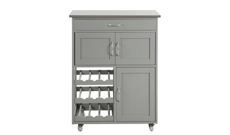 SoBuy 1 Drawer 3 Door Kitchen Trolley - Grey