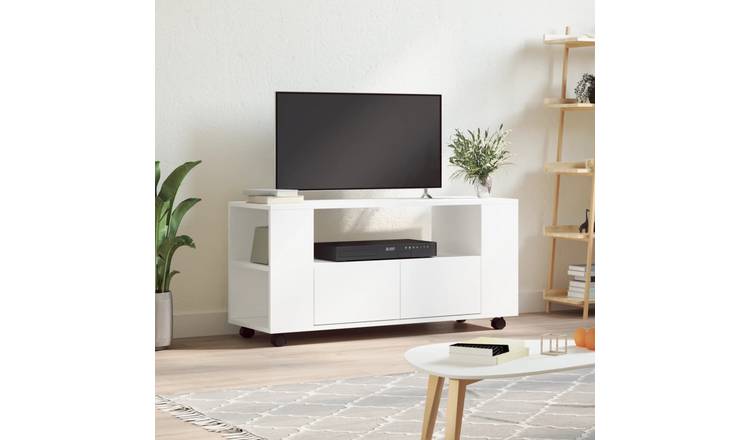 Walplus Engineered Wood TV Cabinet - White - 102 x 34.5 x 43 cm