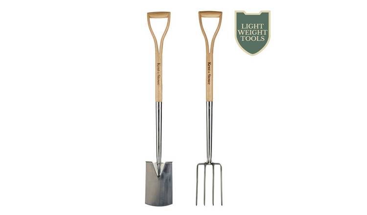 Kent & Stowe Garden Life Spade And Fork Set - Ash Stainless Steel
