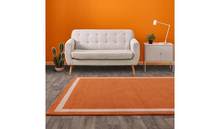 Mega Flooring Orange Handmade Bordered Rug - 68 x 240cm
