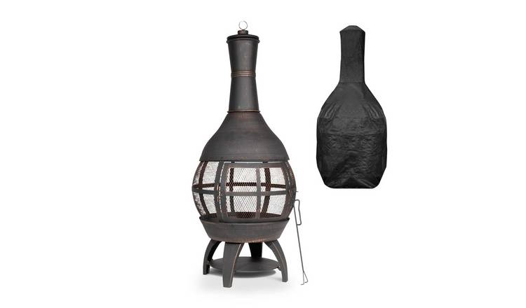 Dellonda Chiminea/Fire Pit/Outdoor Heater - Antique Bronze