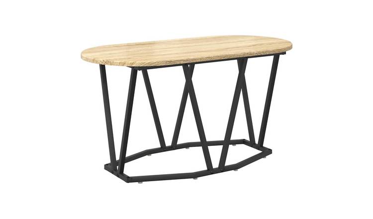Walplus Engineered Wood and Metal Coffee Table - Sonoma Oak - 80 x 40 x 40.5 cm