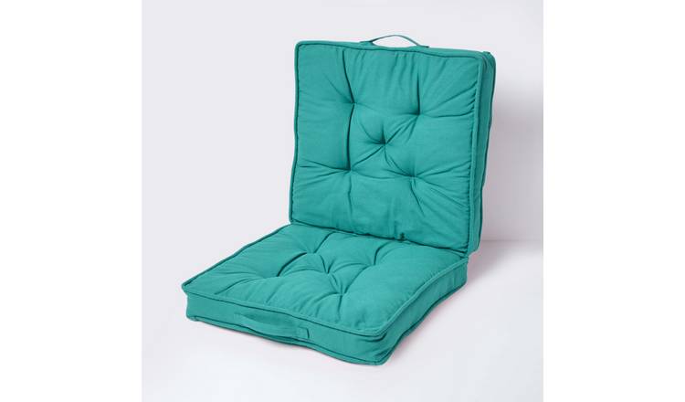 Homescapes Cotton Travel Support Booster Cushion - Teal