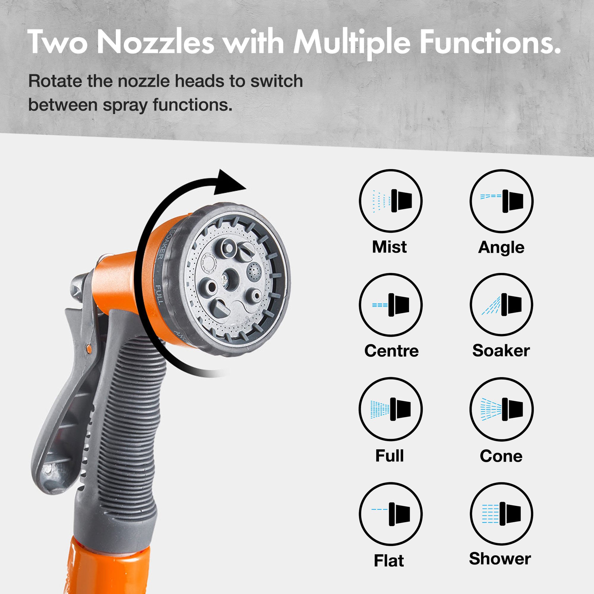 VonHaus 20m Wall Mounted Retractable Garden Hose Reel - Grey - Image 4