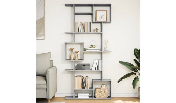 Walplus 9 Compartment Book Cabinet - Stone Grey - 92 x 29 x 188 cm