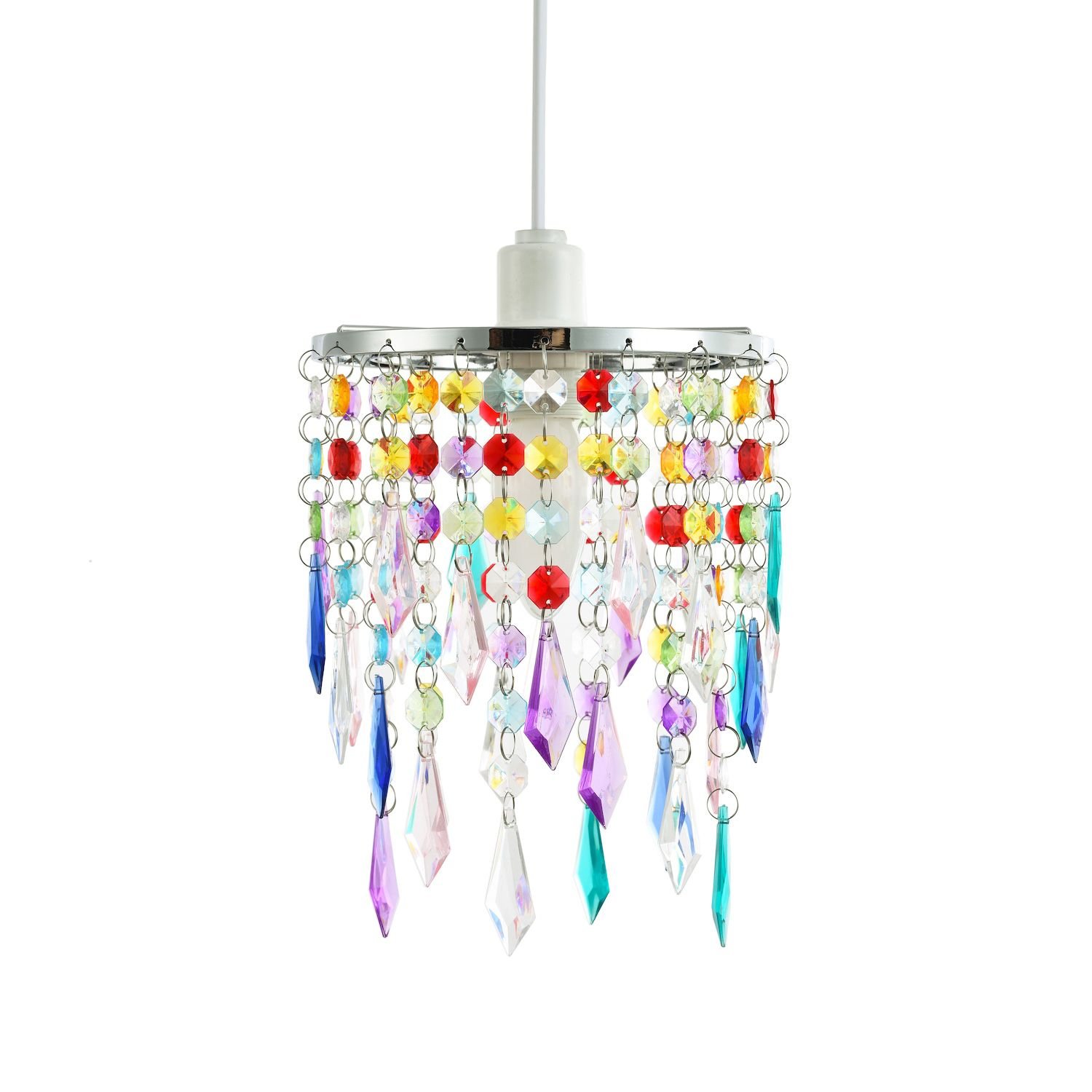 Happy Homewares Multicoloured Waterfall with Acrylic Pendant Shade - 16cm - Image 2