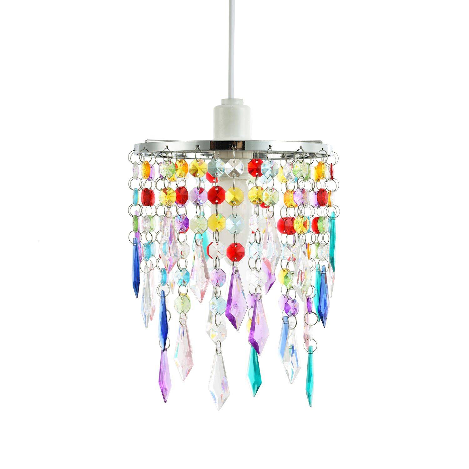 Happy Homewares Multicoloured Waterfall with Acrylic Pendant Shade - 16cm - Image 2