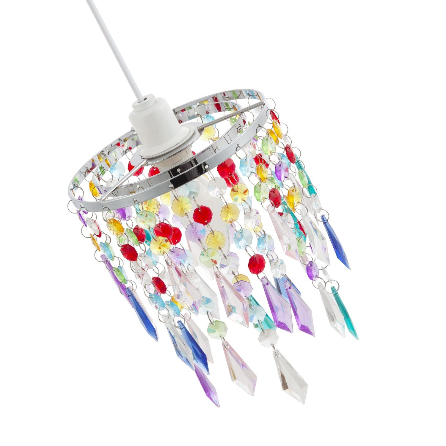 Happy Homewares Multicoloured Waterfall with Acrylic Pendant Shade - 16cm - Image 3