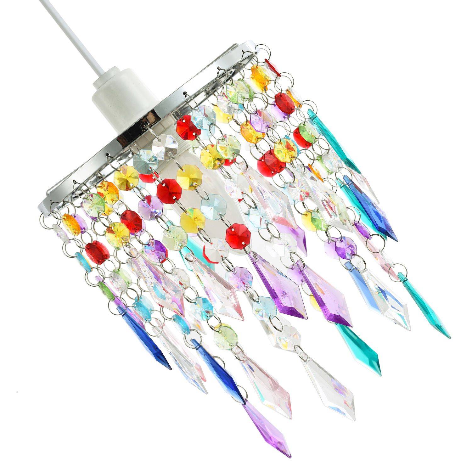 Happy Homewares Multicoloured Waterfall with Acrylic Pendant Shade - 16cm - Image 4