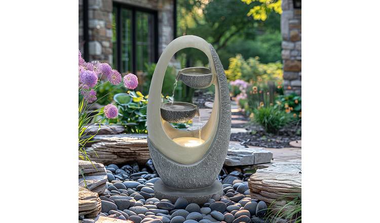 Charles Bentley Loire Mains Powered Cascading Water Feature - Grey