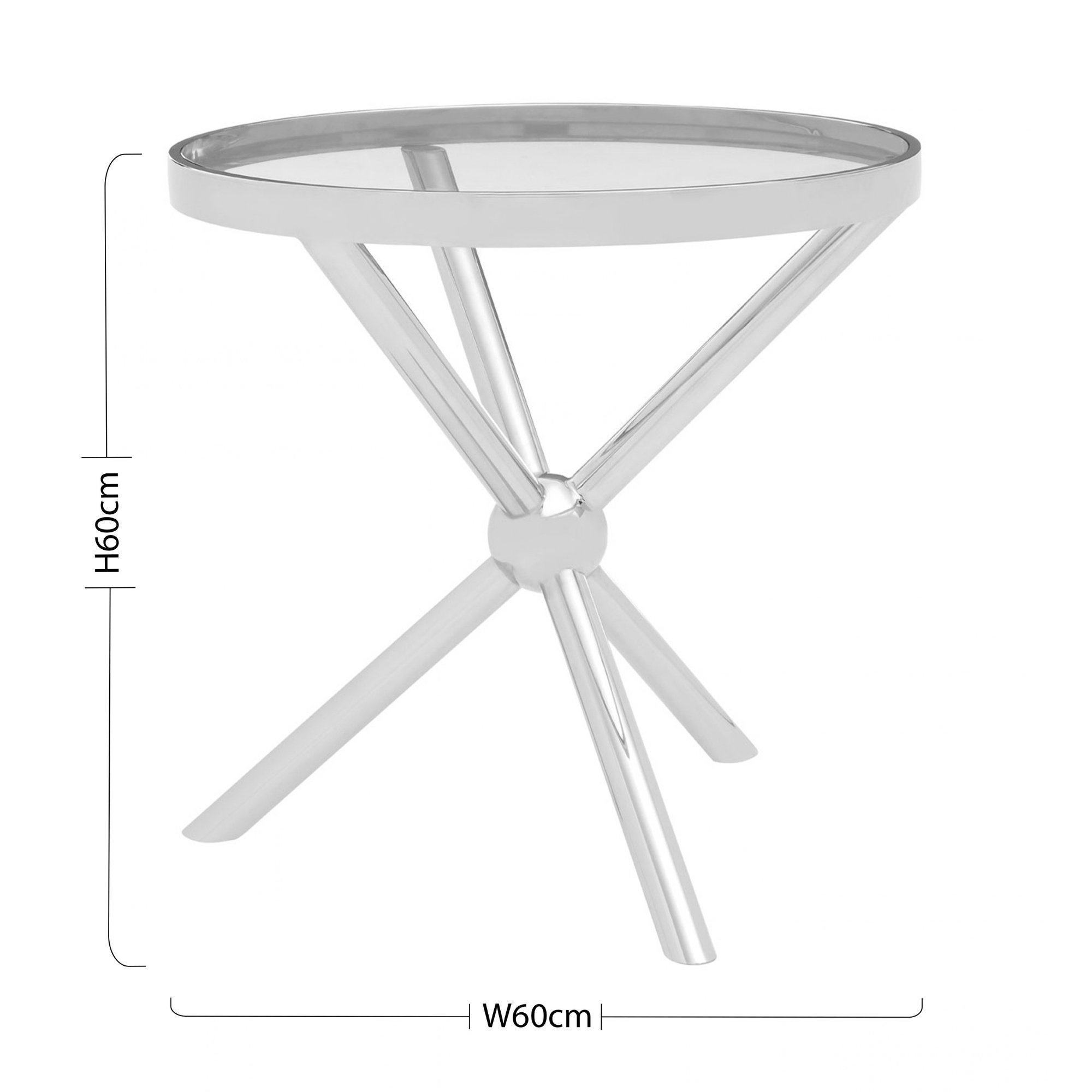 Orsina Novo Round Tempered Glass Side Table - Silver - Image 5