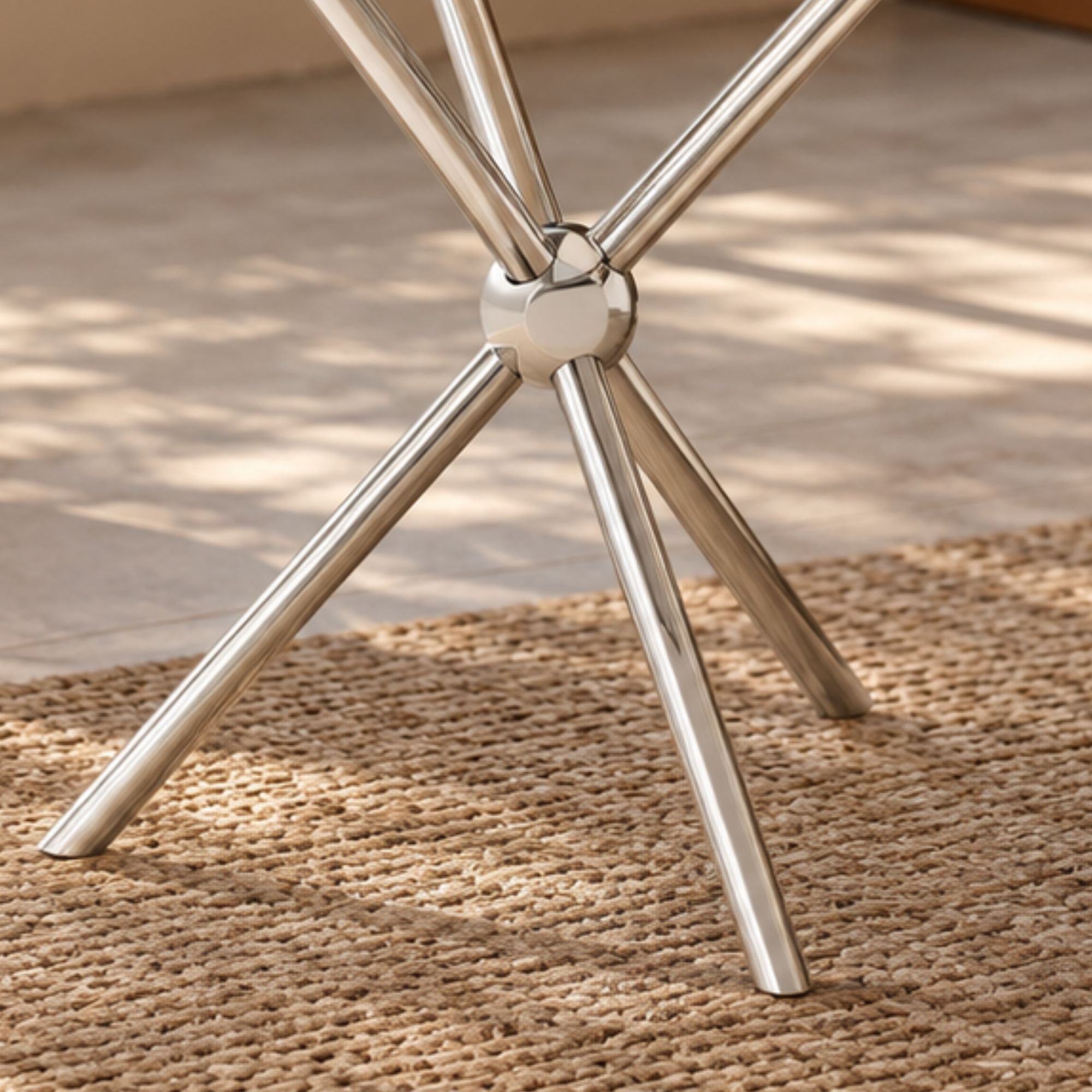 Orsina Novo Round Tempered Glass Side Table - Silver - Image 4