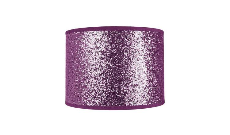 Happy Homewares Purple Bright Glitter Fabric Pendant Shade - 25cm