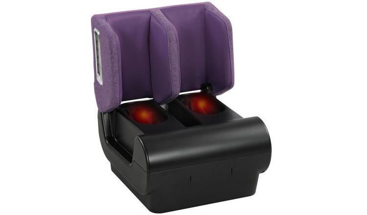 HOMCOM 3 in 1 Shiatsu Heated Air Compression Foot and Calf Massager – Purple