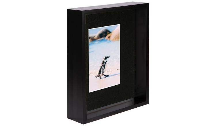 Nicola Spring 8" x 10" Black 3D Deep Box Photo Frame 4" x 6" Mount