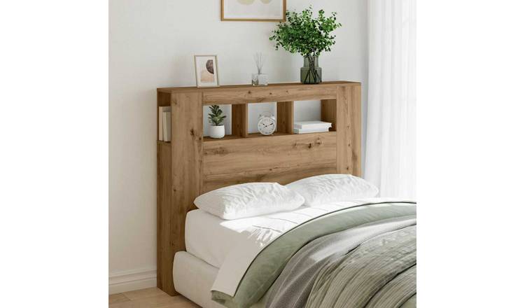 Walplus Engineered Wood LED Headboard - Oak - 120 x 18.5 x 103.5 cm