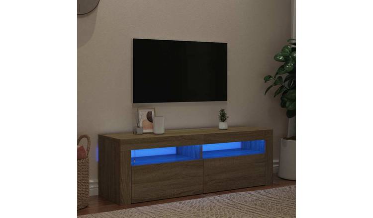Walplus LED Engineered Wood TV Cabinet - Light Oak - 120 x 35 x 40 cm