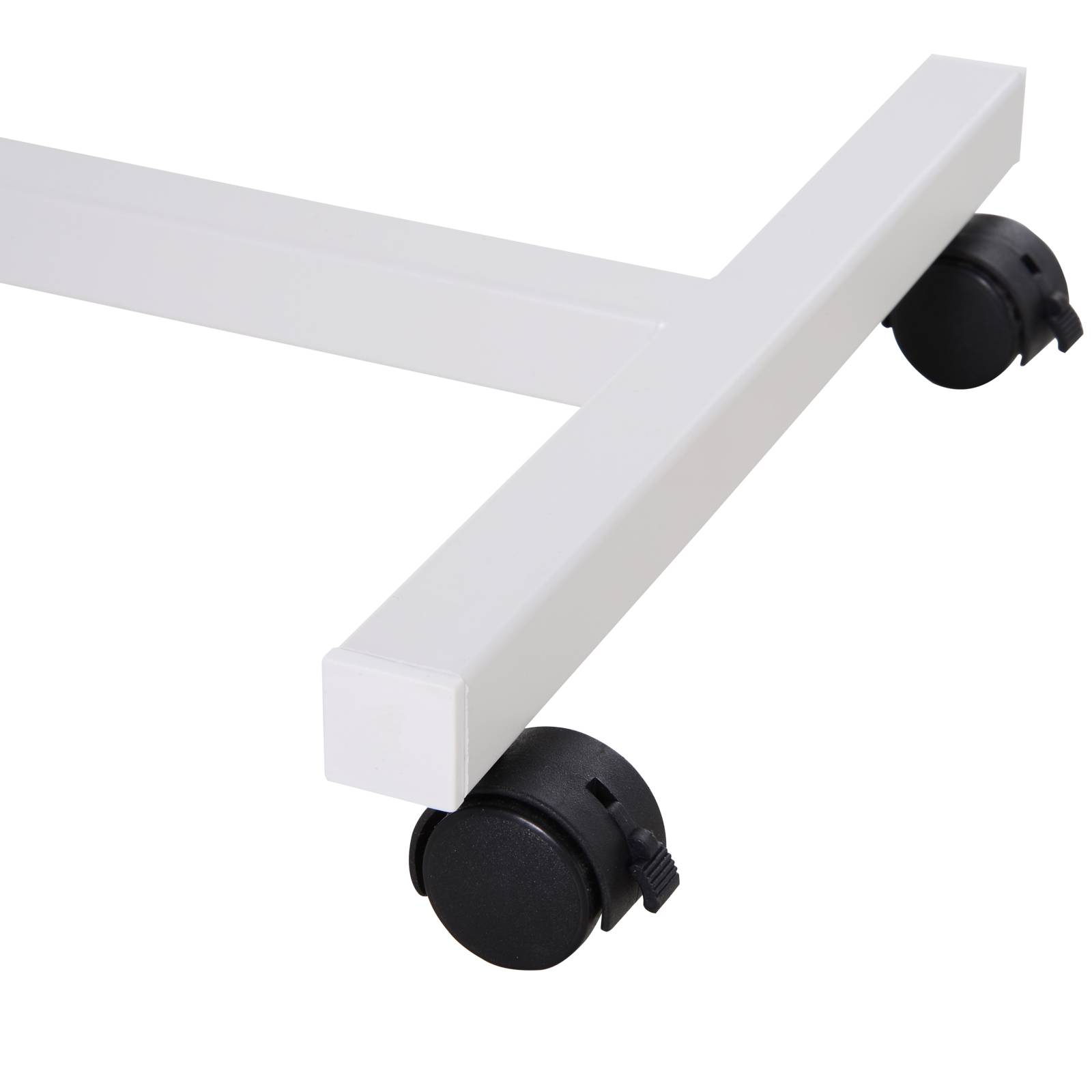 HOMCOM Height Adjustable Over Bed Table with Wheels - Brown - Image 4