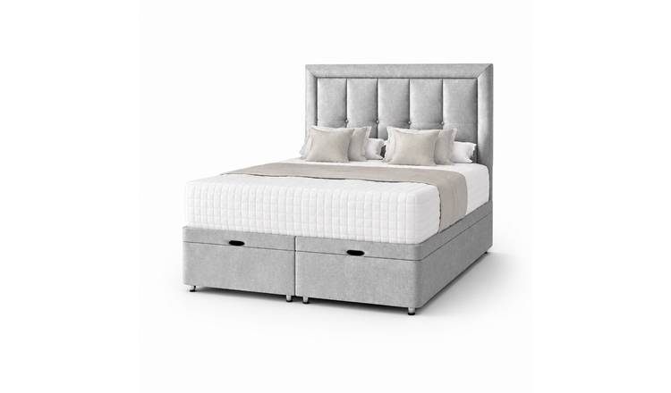 Comfy Deluxe Ren  4ft Small Double  Ottoman End Lift  Bed Set - Naples Silver