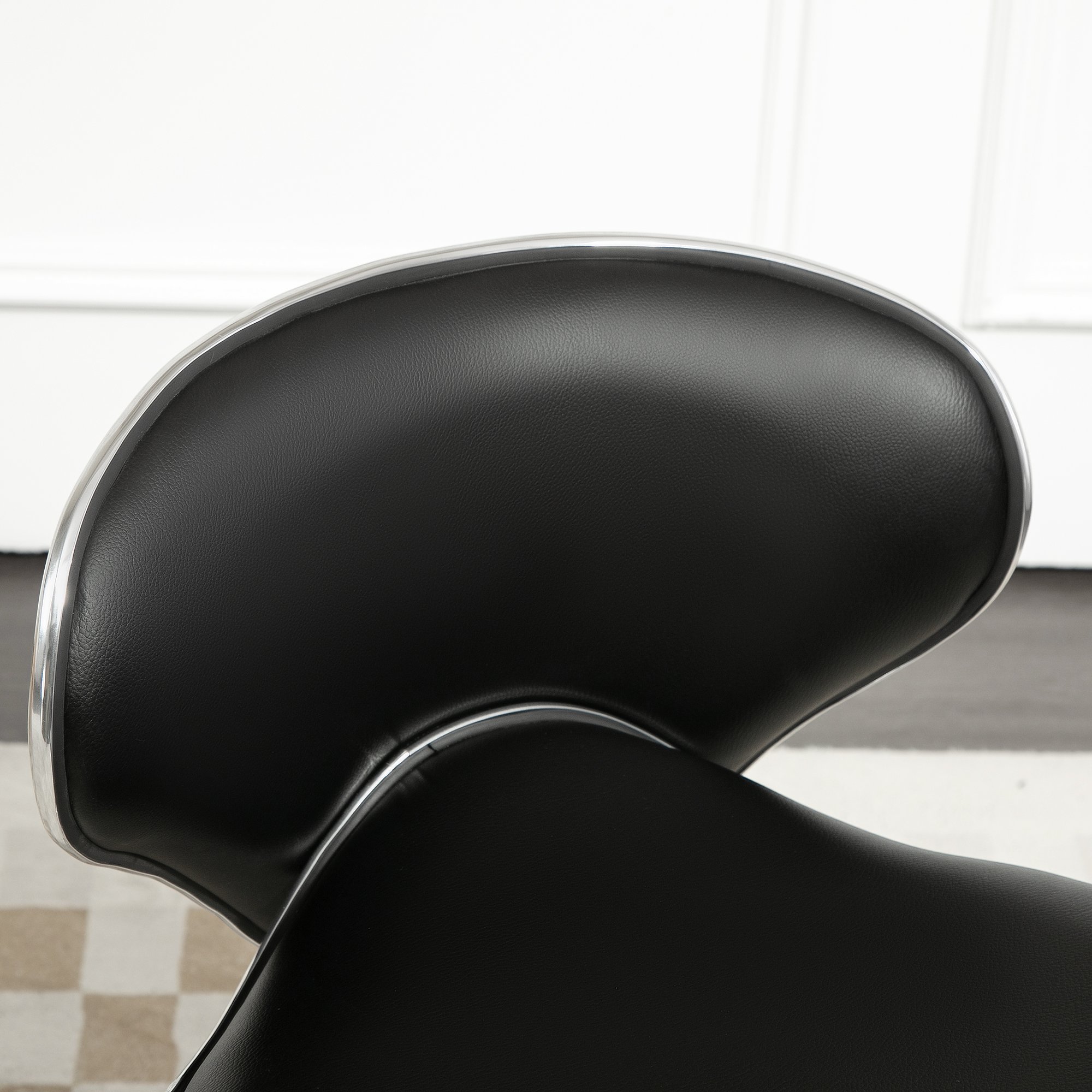 HOMCOM Adjustable Rolling Swivel Beauty Salon Chair - Black - Image 5