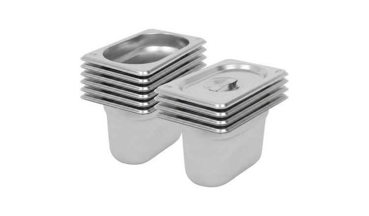 Argon Tableware Gastronorm Containers with Lids 1/9 800ml - Set of 10