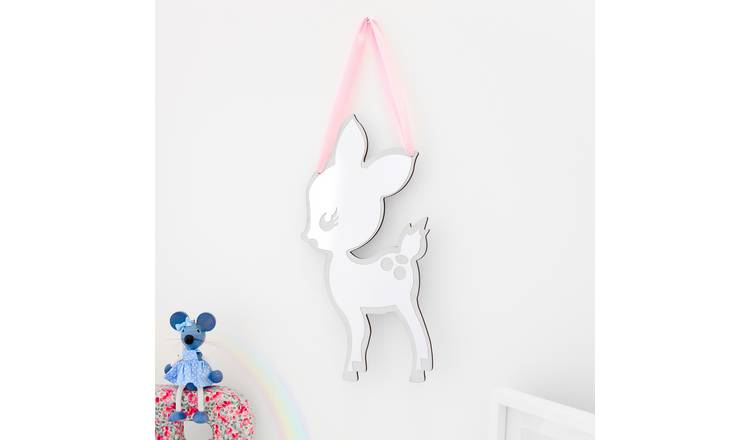 CARME Home Kids Bambi Acrylic Wall Mirror - Silver