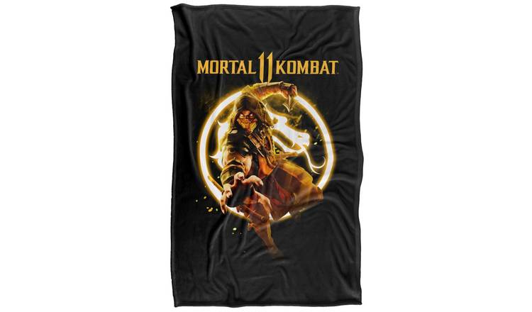 Mortal Kombat 11 Scorpion Glow Logo Blanket - 147cm x 91cm