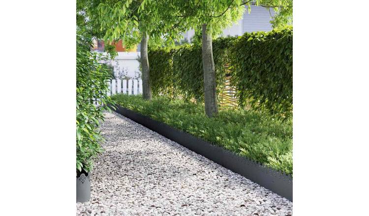 Walplus Pack of 20 16.8 kg Steel Edgings - Anthracite - 103 x 0.05 x 22 cm