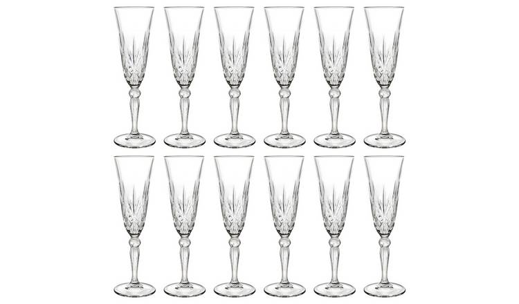 RCR Crystal Melodia Glass Champagne Flutes 160ml - Pack of 12