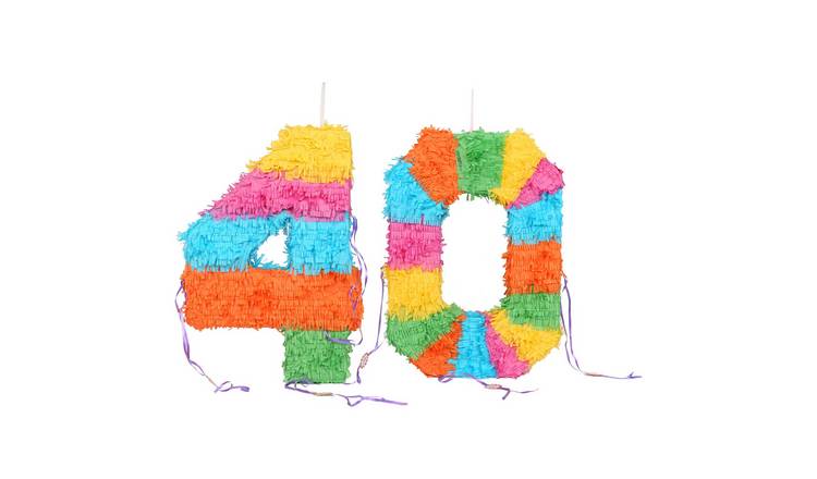 Fax Potato 2pc 40th Birthday Pinata & Blindfold Set - Multi