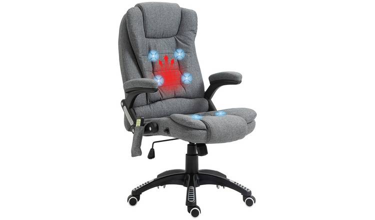 Vinsetto Massage Office Chair with Lumbar Heating - Grey