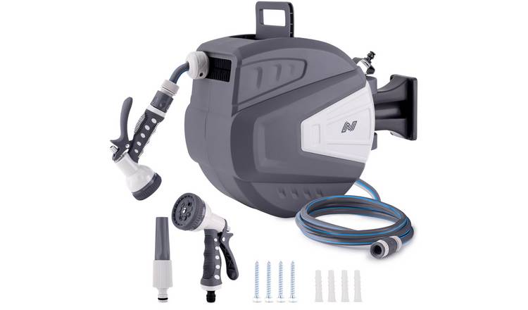 NETTA 20m Retractable Garden Hose Reel - Grey