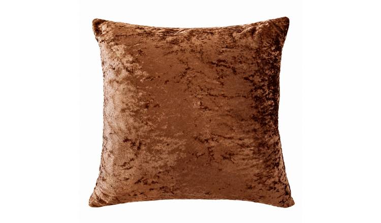New Edge Blinds Crushed Velvet Brown Cushion Cover - 43 x 43cm