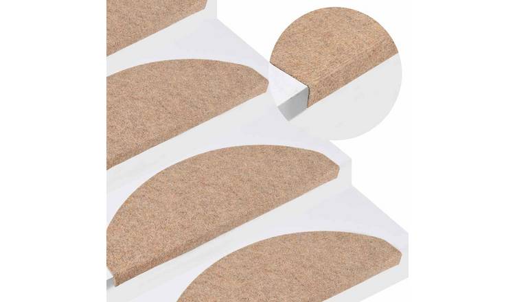 Walplus Pack of 15 Needle-Punched Stair Mats - Beige - 65 x 22.5 cm