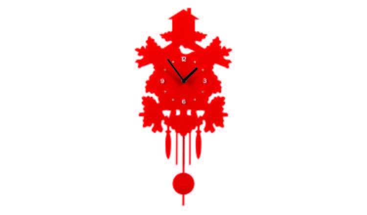 Orsina Heron Acrylic Pendulum Wall Clock - Red