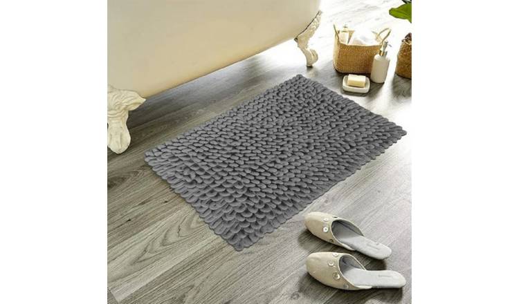 New Edge Blinds Jumbo Loop Bath Mat - 80cm x 50cm - Grey