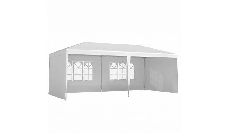 Outsunny Steel Frame Windowed Party Tent - White